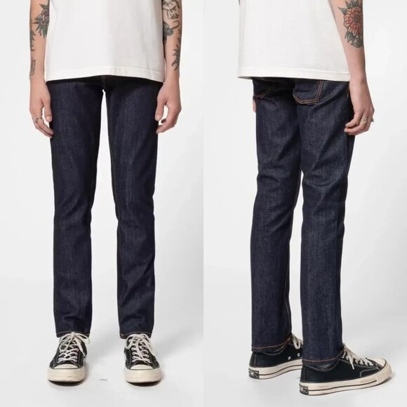 Nudie Grim Tim Jeans Blue Straight Leg Denim